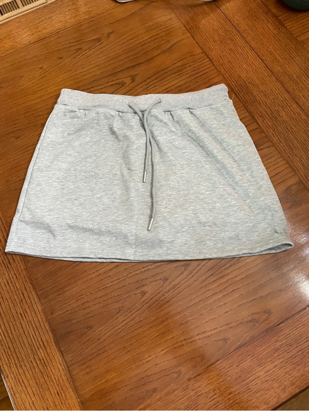 Casual Light Gray Drawstring Mini Skort